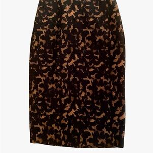 Theory Black and Brown Patterned Pencil Skirt w/ Pockets  - Size 00 - NWT